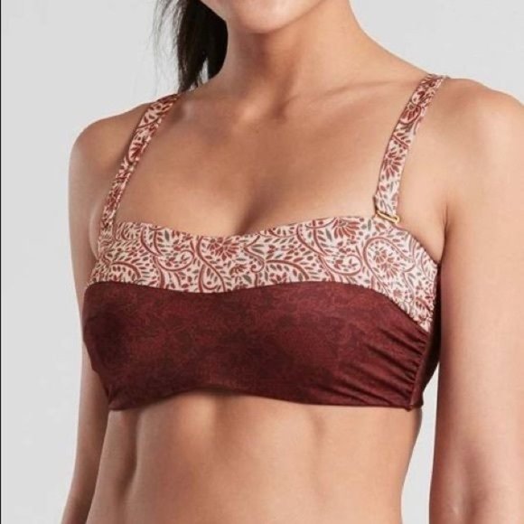 ATHLETA Batik Paisley Removable Strap 2-Way Bikini Top Size XS - Picture 3 of 5